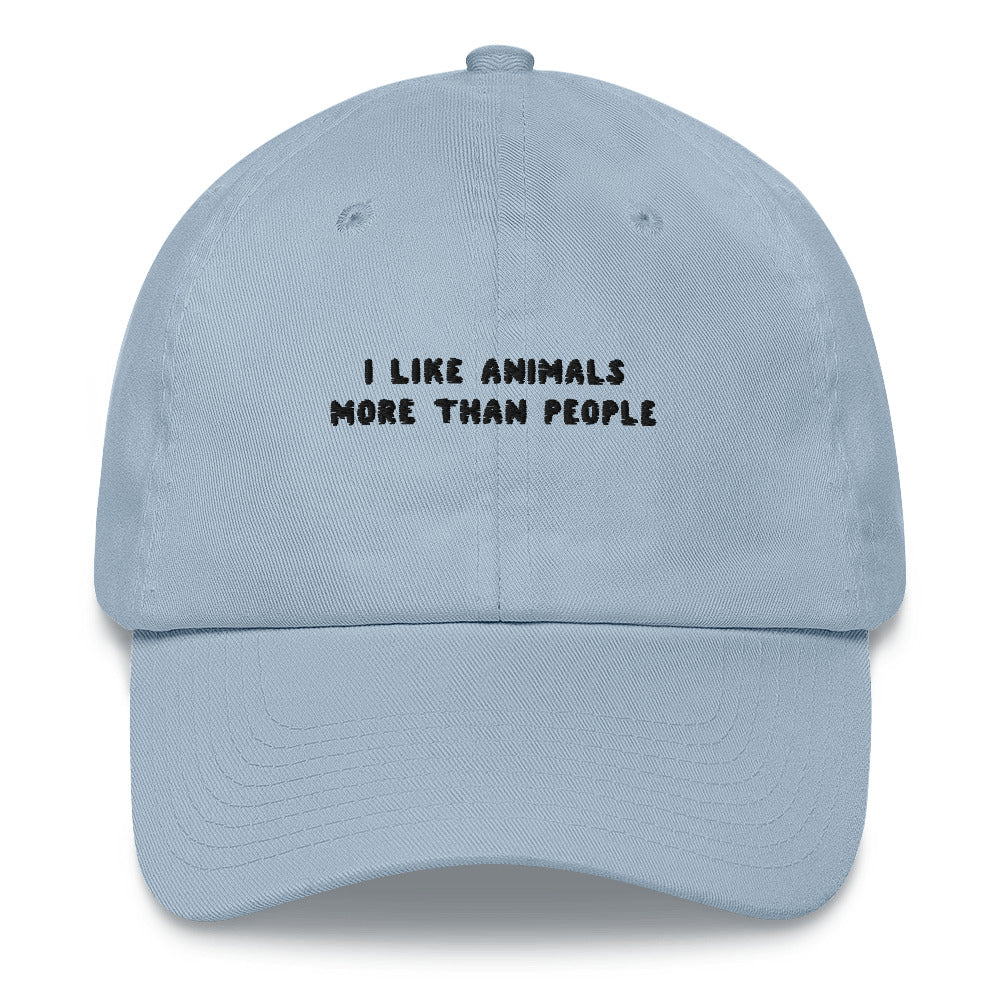 I like animals more than people - Embroidered Cap