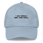 Load image into Gallery viewer, I like animals more than people - Embroidered Cap
