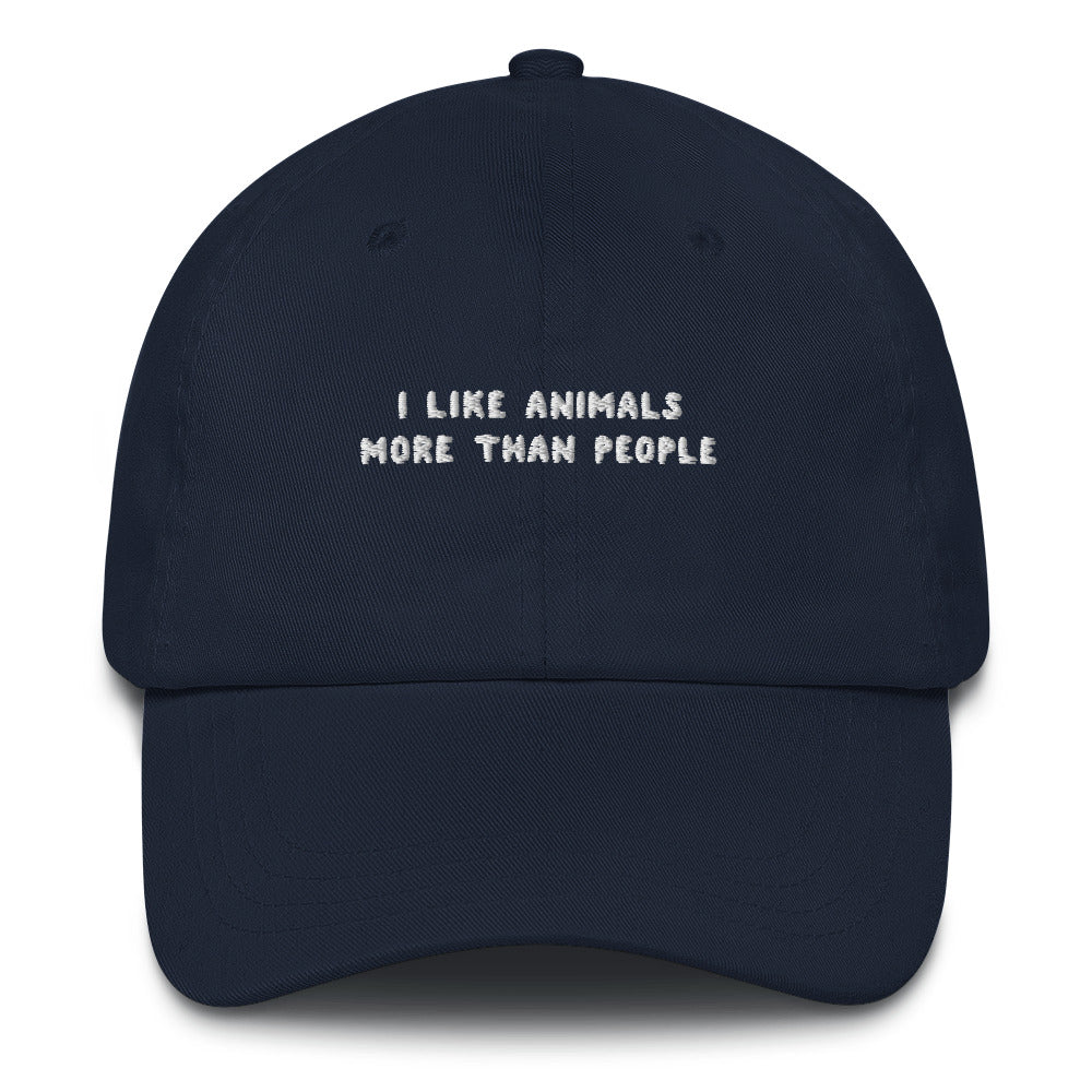 I like animals more than people - Embroidered Cap