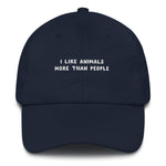 Load image into Gallery viewer, I like animals more than people - Embroidered Cap
