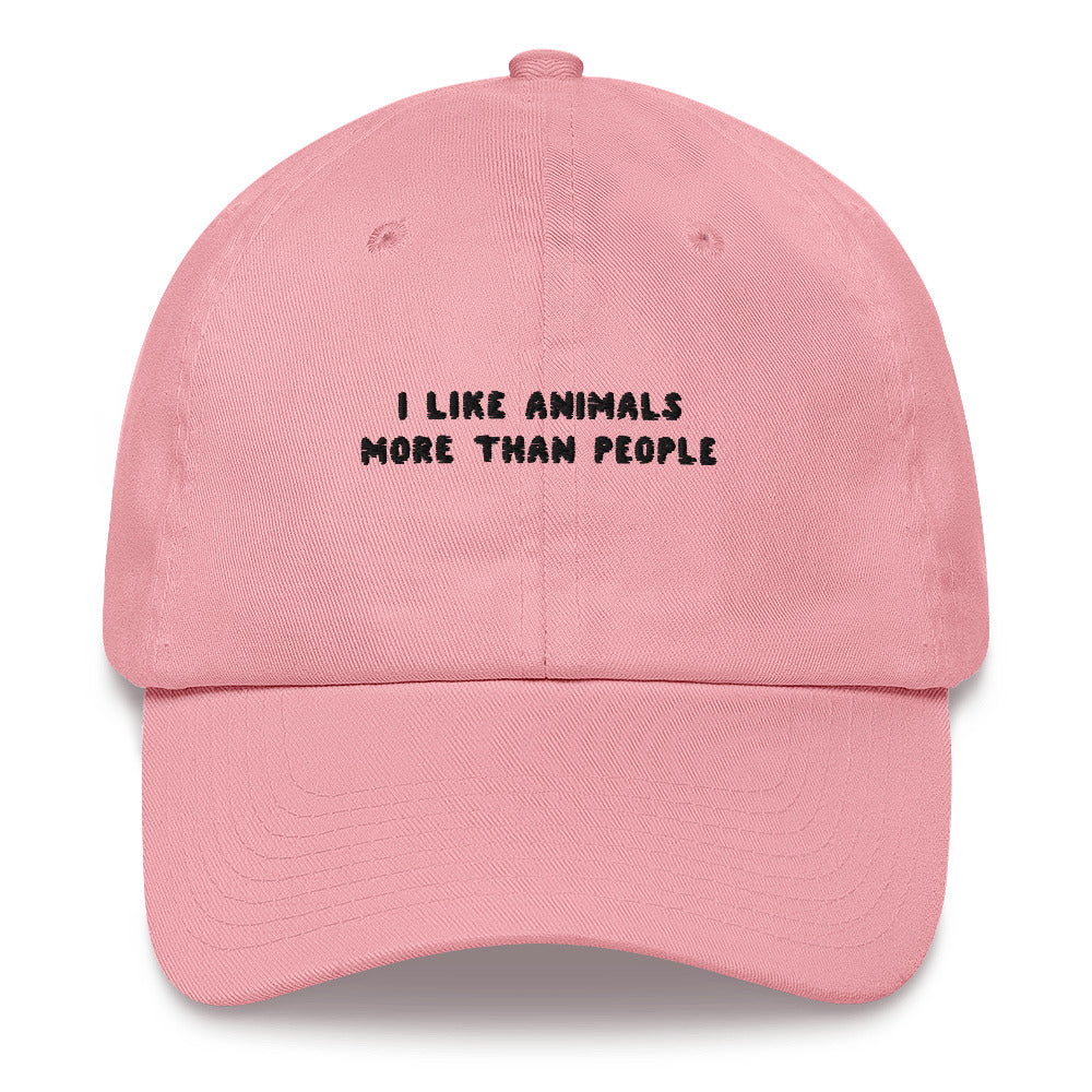 I like animals more than people - Embroidered Cap