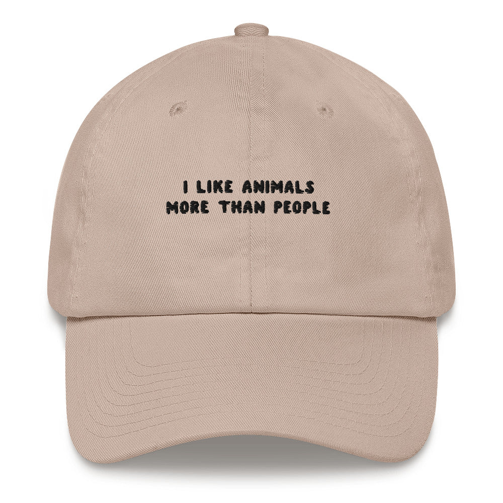 I like animals more than people - Embroidered Cap