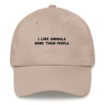 Load image into Gallery viewer, I like animals more than people - Embroidered Cap
