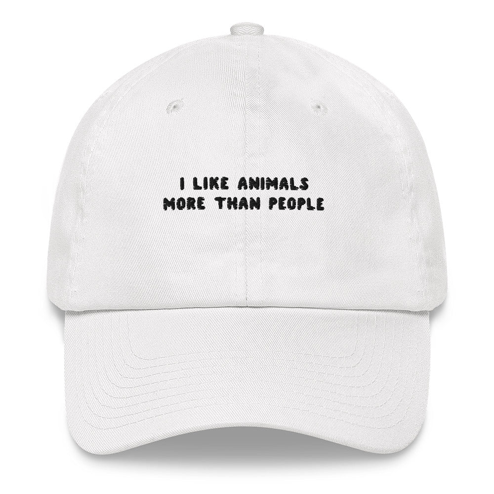 I like animals more than people - Embroidered Cap