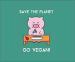 Load image into Gallery viewer, Save the Planet go Vegan - Organic Cotton Onesie - Oat Milk Club
