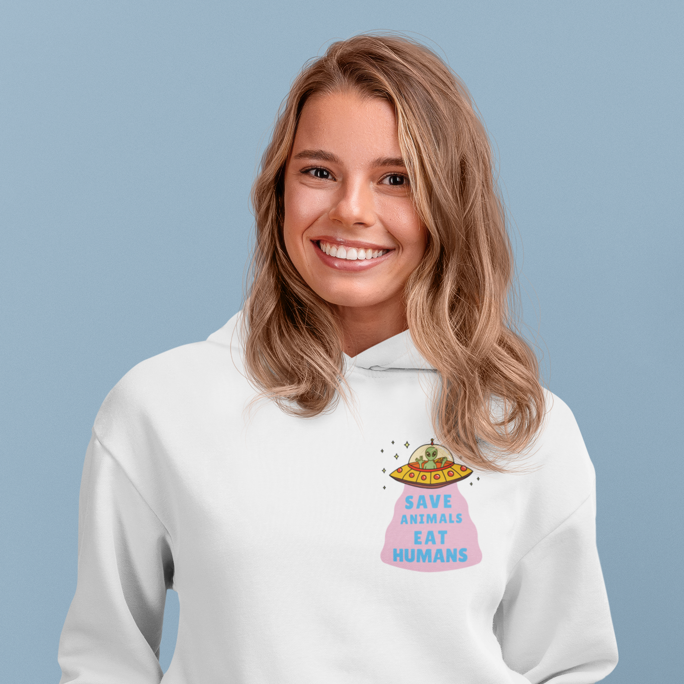 Save Animals eat Humans - Organic Unisex Hoodie