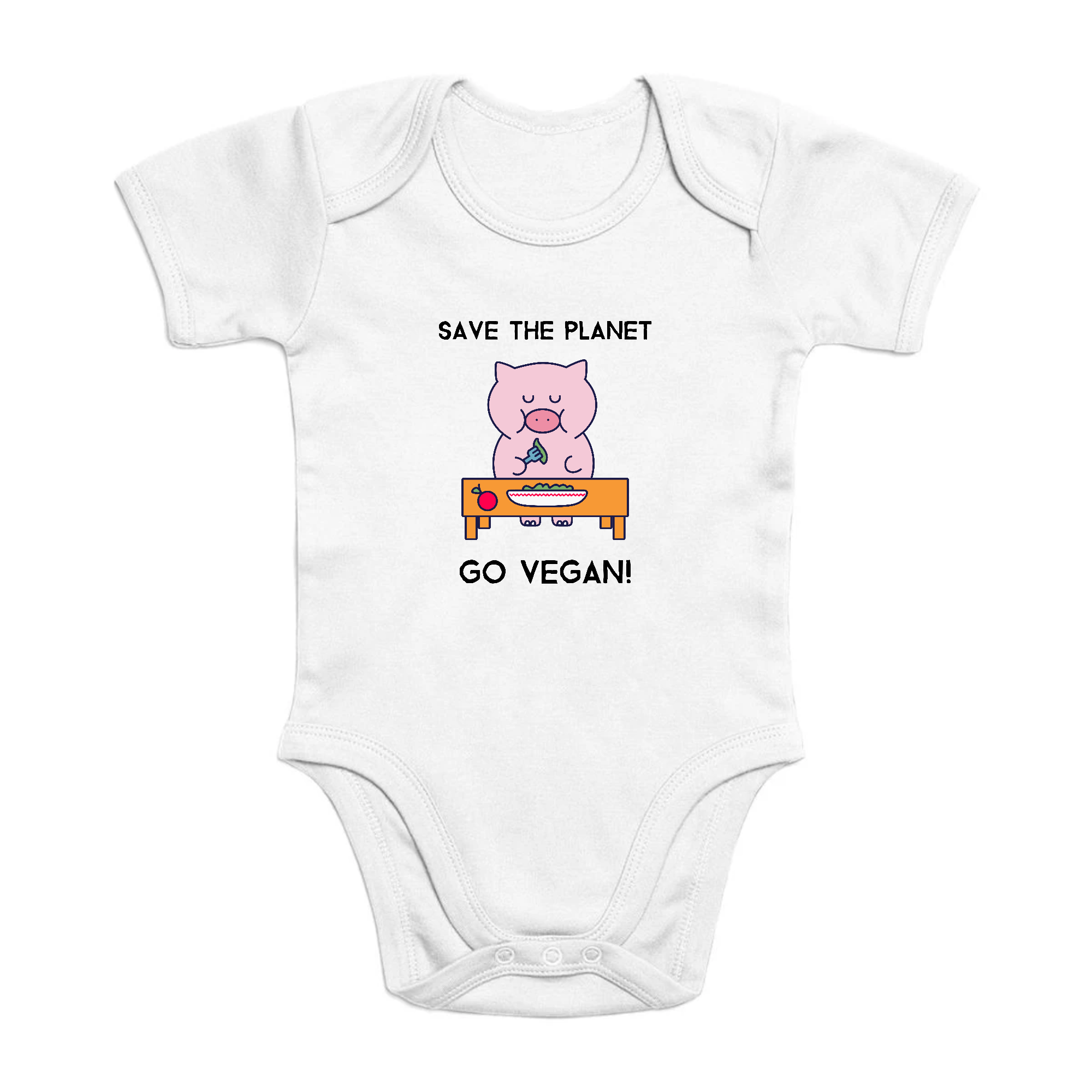 Save the Planet go Vegan - Organic Cotton Onesie - Oat Milk Club